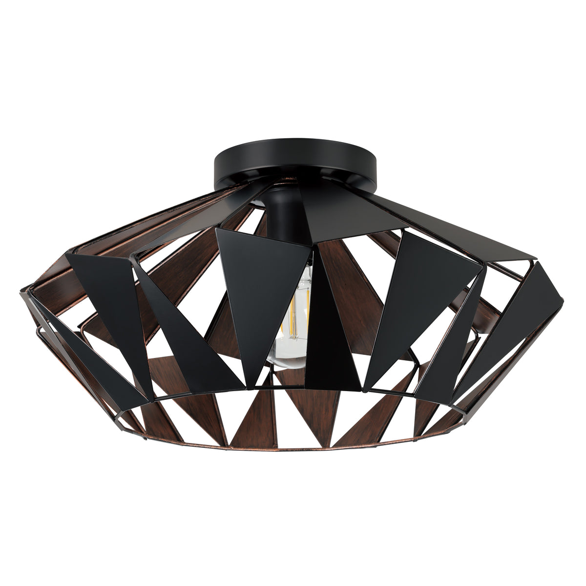 Carlton 6 18" Flush Mount - Matte Black / Copper