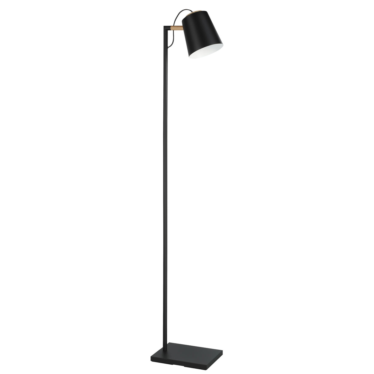 Lacey 63" Floor Lamp - Textured Black / Wood