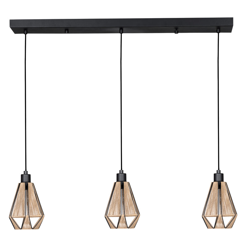 Adwickle 34" Pendant Light - Textured Black / Jute