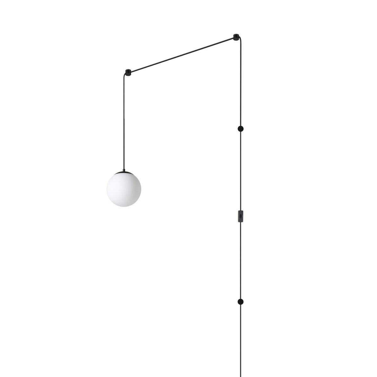 Rondo 3 8" Plug-In Pendant Light - Textured Black