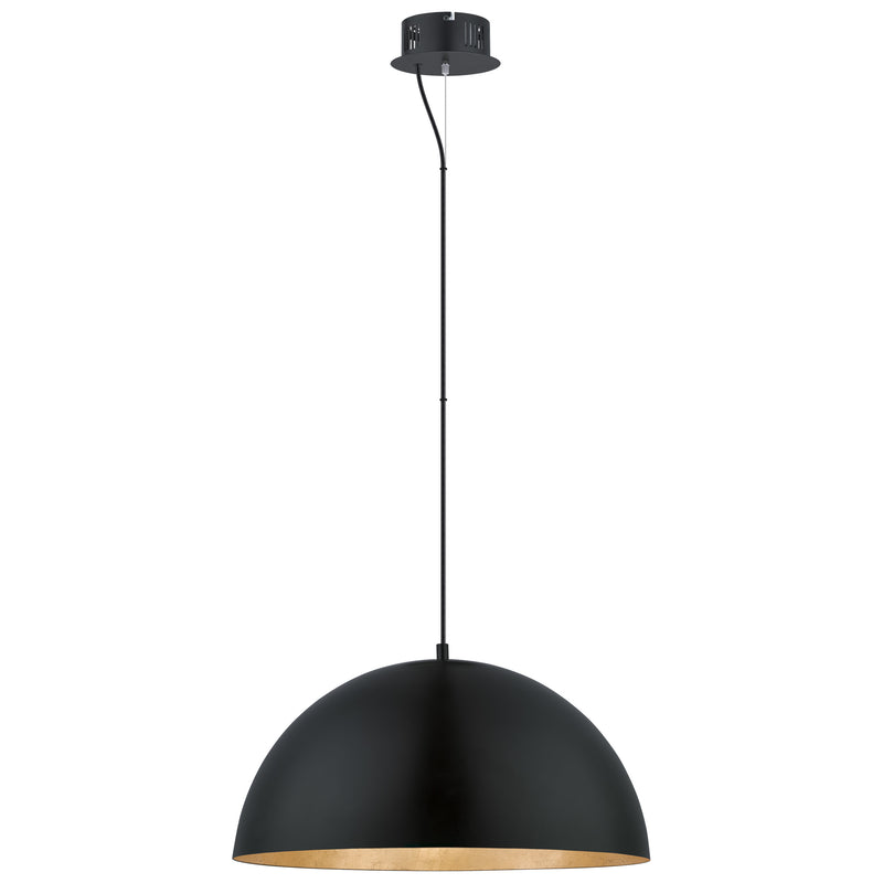 Gaetano 21" LED Pendant Light - Matte Black / Gold