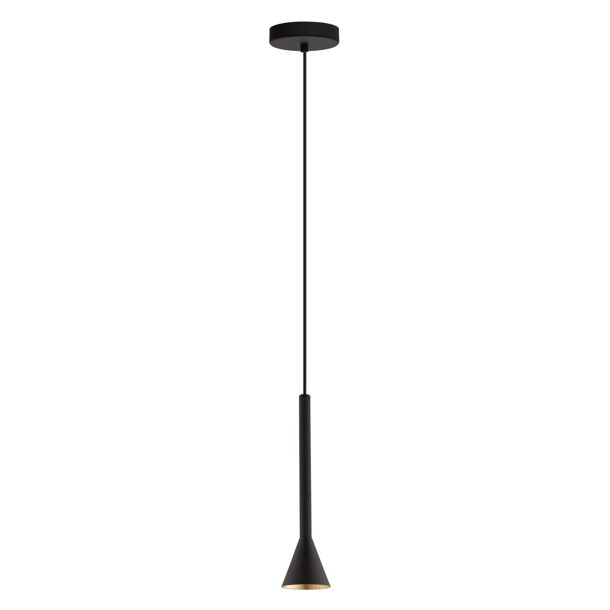 Cortaderas 4" Pendant Light - Textured Black / Gold