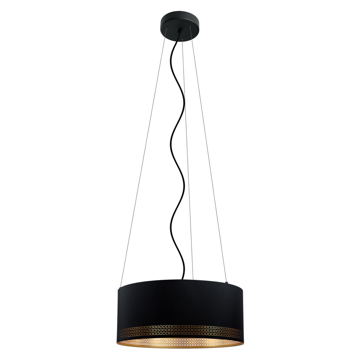 Esteperra 21" Pendant Light - Textured Black / Gold